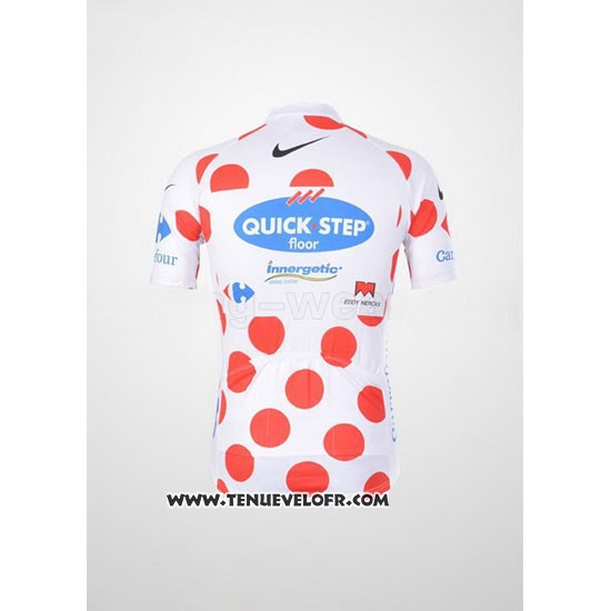 2010 Maillot Ciclismo Quick Step Floor Lider Rouge et Blanc Manches Courtes et Cuissard